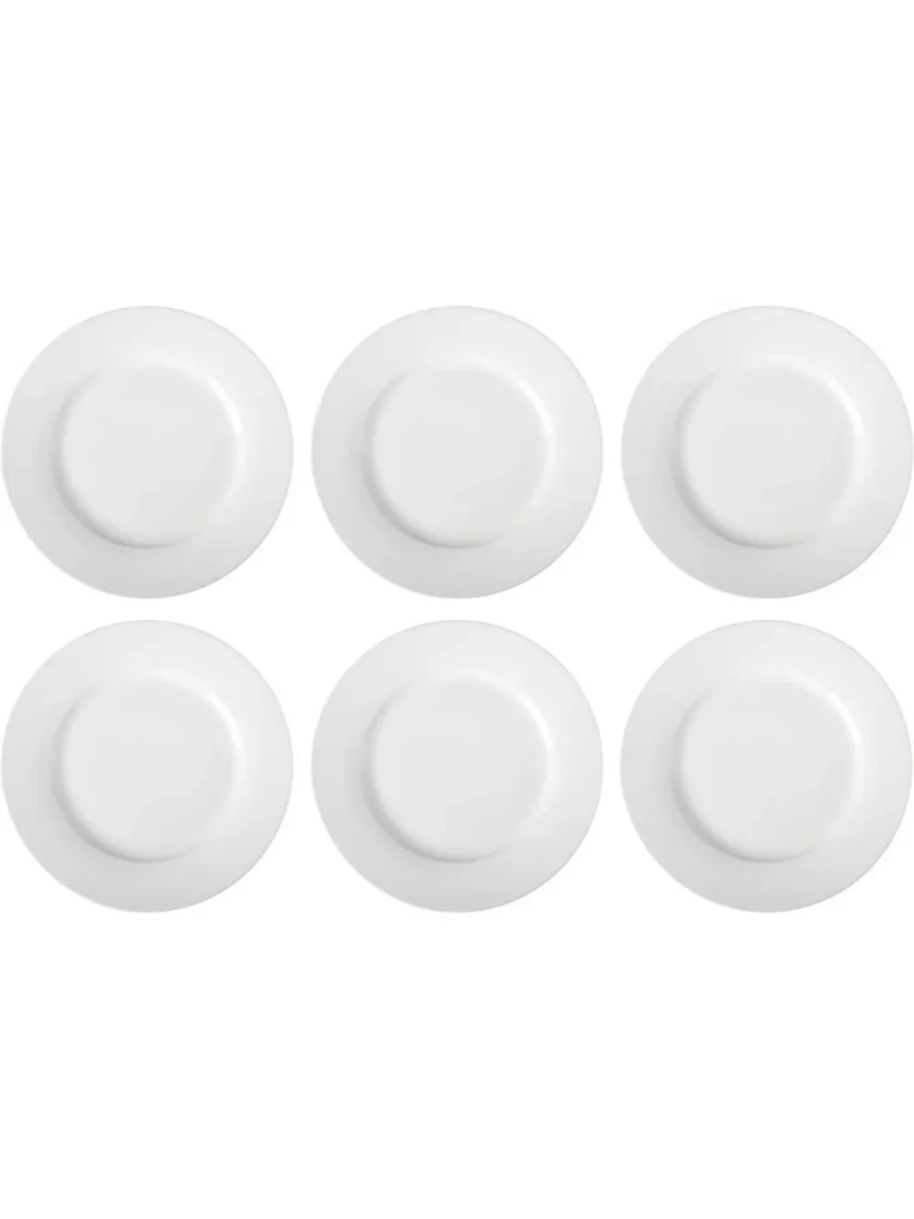 6-Piece White Dinner Plate Set - Microwave & Dishwasher Safe, 10.5” Everyday Use